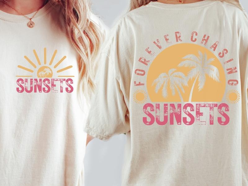 Forever Chasing Sunsets Retro Summer Retro Beach Tropical Summer shirt Aesthetic Summer Hoodie, Sweatshirt | HypeDripTees.com