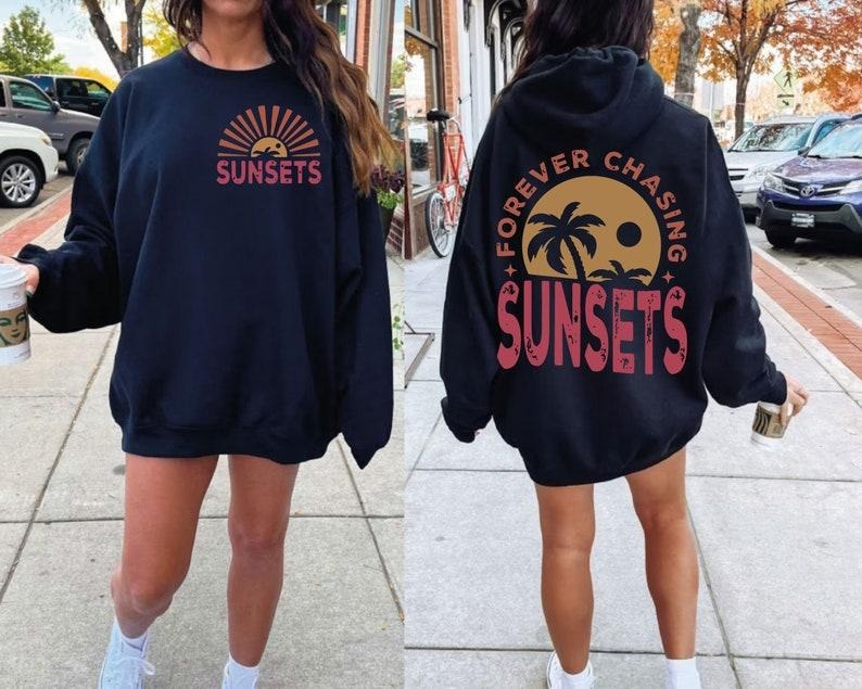 Forever Chasing Sunsets Shirt, Retro Summer T Shirt, Retro Beach Shirt, Tropical Hoodie, Summer shirt, Aesthetic Summer...