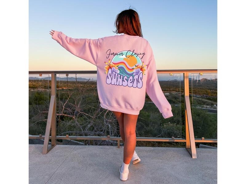 Forever Chasing Sunsets Sweatshirt Sunset Hoodie Beachy Surf Sweatshirt Hoodie With Words On Back Hawaii Sweatshirt...