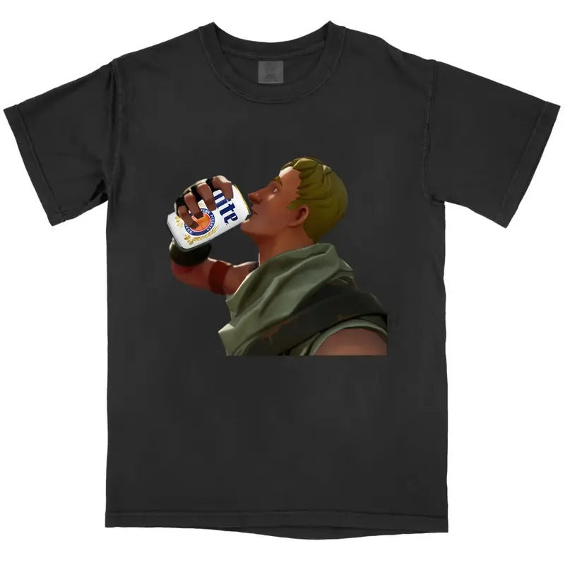 Fortnite Beer  Lite Shirt, Fortnite Shirt Graphic Tee Vintage Oversized Cotton Short Sleeve Streetwear Casual & W Trend...