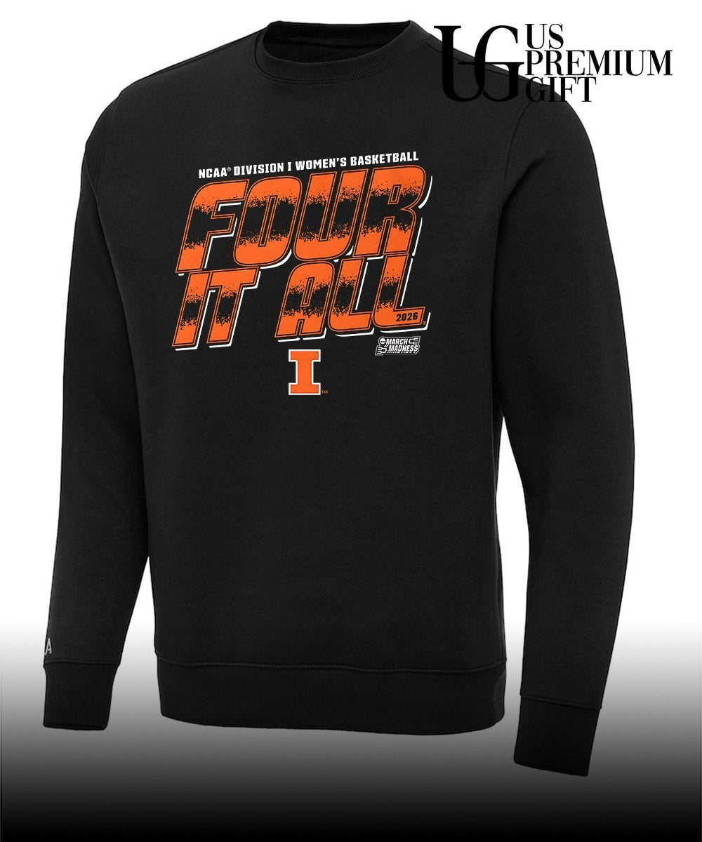 Four It All Illinois Fighting Illini NCAA D1 I women’s basketball March Madness shirt