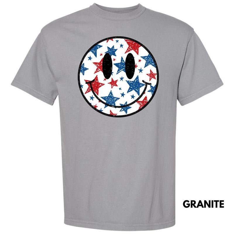 Fourth Of July Stars Happy Face Comfort Colors T-Shirt 'NLB' Hoodie, Sweatshirt | HypeDripTees.com