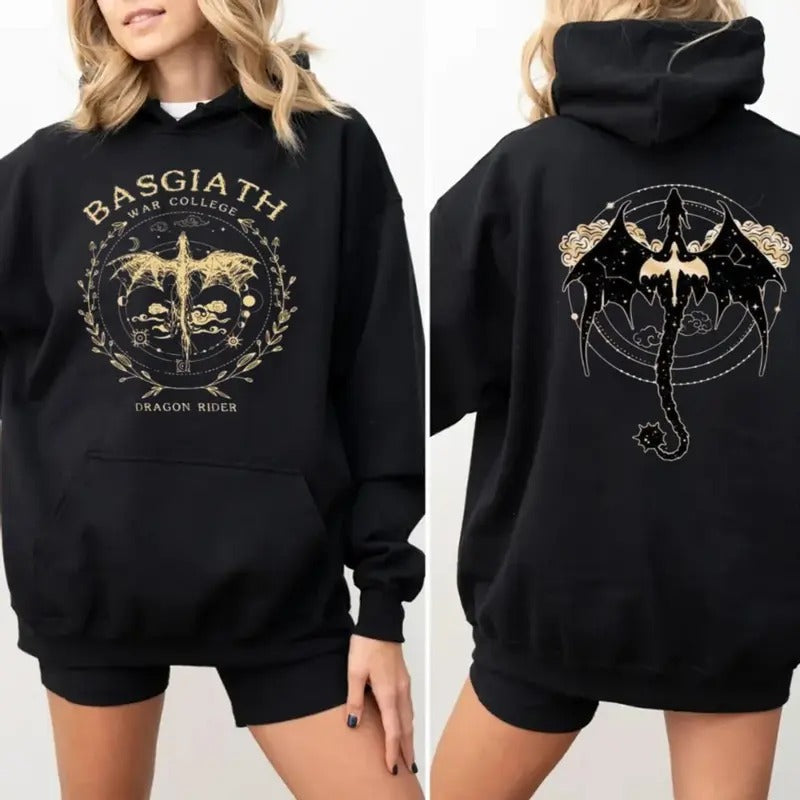 Fourth Wing Double Sided Sweatshirt Hoodie, Basgiath War College Shirt, War College Gift Daily Outfit,Casual Clothing,...