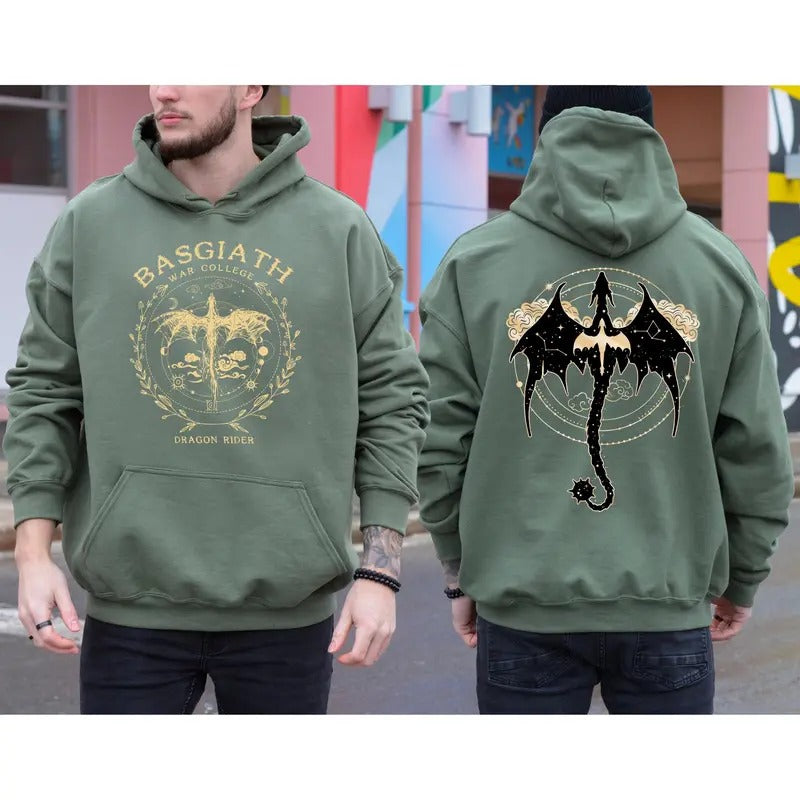 Fourth Wing Double-Sided Sweatshirt, Basgiath War College Hoodie, Basgiath War College Gift, Fourth Wing Sweatshirt,...
