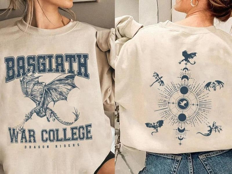 Fourth Wing Double-Sided Sweatshirt, Basgiath War College Shirt, Basgiath War College Gift, Fourth Wing Shirt, Bookish...