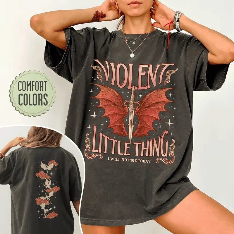 Fourth Wing Fan Comfort Colors Shirt, Violet Sorrengail Shirts, Violent Little Thing T Shirt, Xaden Riorson Tee, Dragon...
