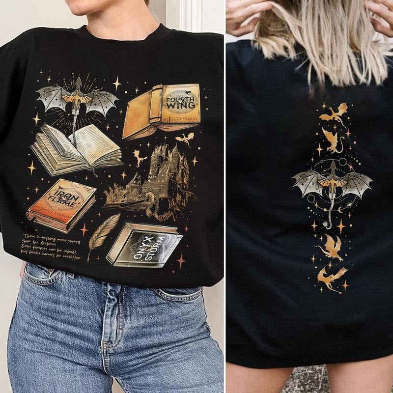 Fourth Wing Series Sweatshirt For Fans, War College Crewneck, Dragon Rider Hoodie, Book Merch Gift T-Shirts