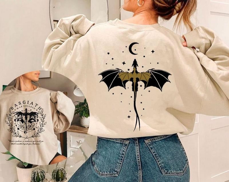 Fourth Wing Sweatshirt, Basgiath War College Crewneck, Dragon Rider Shirt, Fantasy Reader Hoodie, Bookish Shirt, Violet...