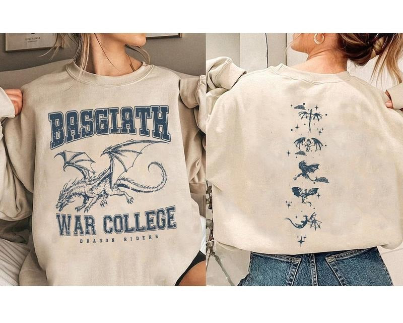 Fourth Wing Sweatshirt, Basgiath War College Shirt, Basgiath War College Gift, Fourth Wing Shirt, Bookish Dragon Rider...