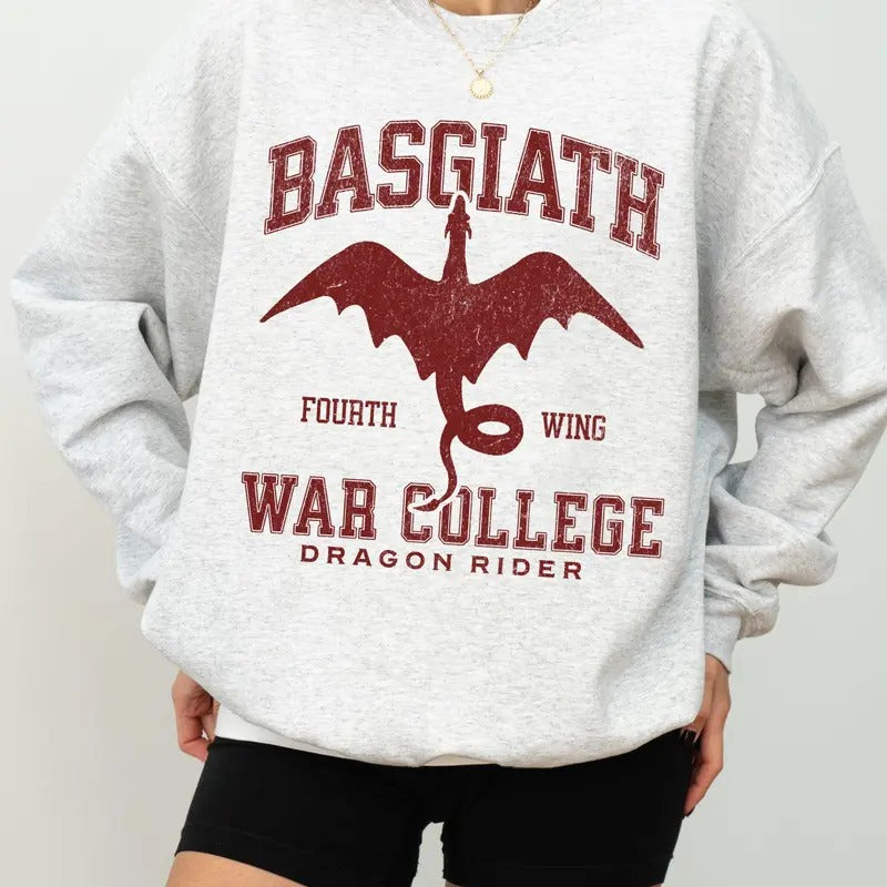 Fourth Wing Sweatshirt, Basgiath War College Sweatshirt, Fourth Wing Dragon Rider, Fantasy Reader Gift, Bookish Sweater...