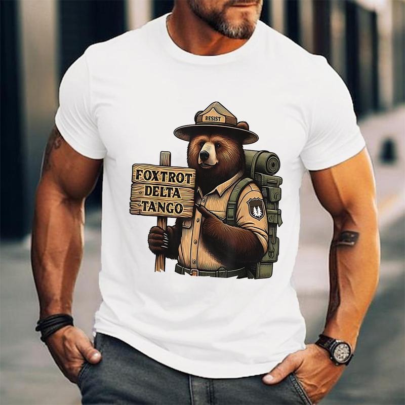 Foxtrots Delta Tangos Resist Bear National Forest Service T-Shirt | Unisex Cotton Tee, Short Sleeve, Size S-3XL Hoodie,...