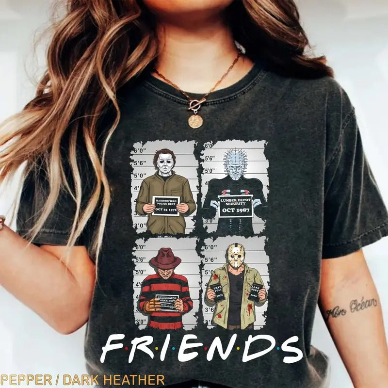 Fr1ends H0rror Movies Sweatshirt, Fr1ends Halloween Shirt, H0rror Movie Characters Shirt Hoodie | HypeDripTees.com