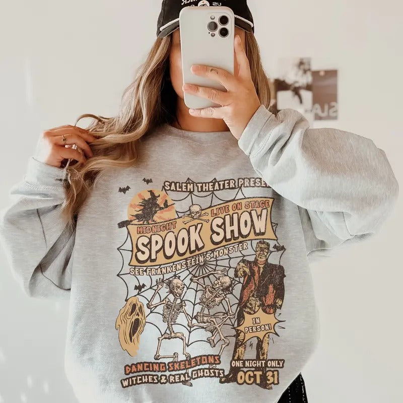 Frankenstein Halloween Sweatshirt, Monster Mash Retro Halloween Crewneck Shirt, Spooky Sweatshirt, Cute Fall Shirt Hoodie