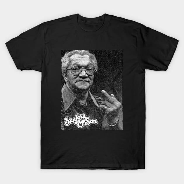 Fred Sanford Middle Finger T-Shirt, Graphic Tees Tshirt Menswear Top Streetwear Shortsleeve Underwear Tropical Crewneck...