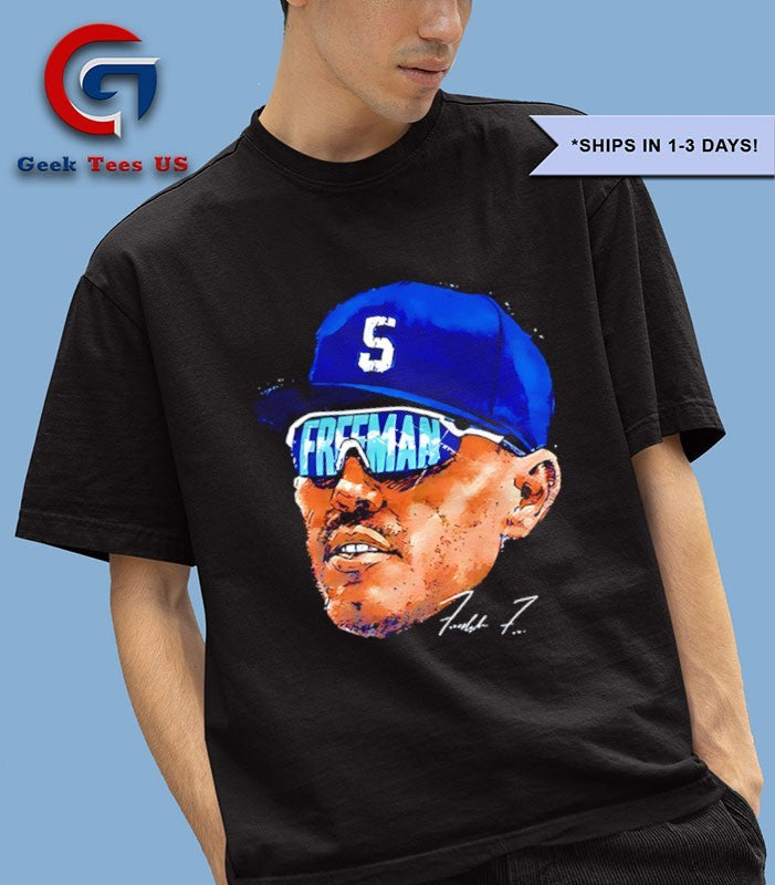Freddie Freeman big face Los Angeles Dodgers MLB Baseball World Series 2025 signature shirt