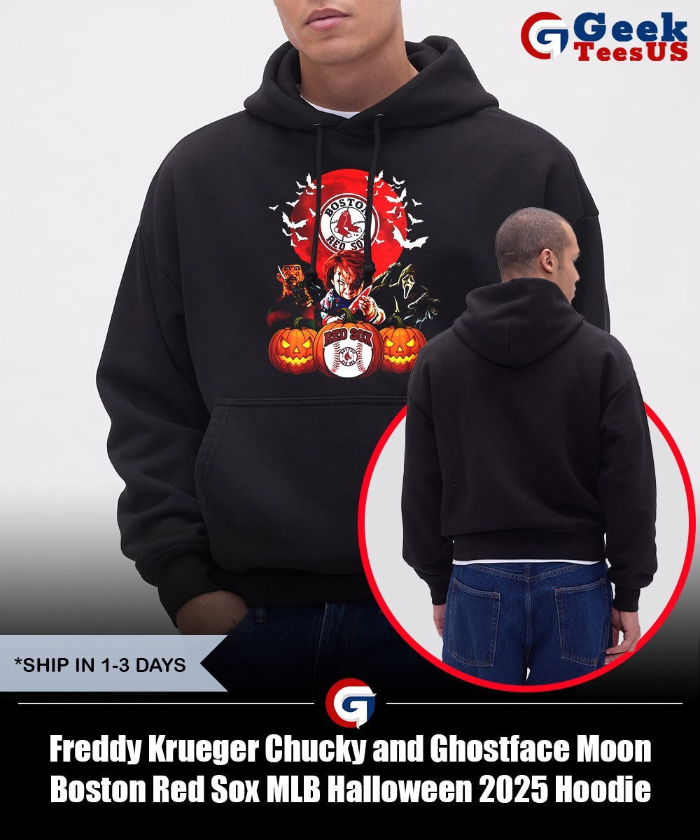 Freddy Krueger Chucky and Ghostface Moon Boston Red Sox MLB Halloween 2025 shirt