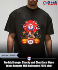 Freddy Krueger Chucky and Ghostface Moon Texas Rangers MLB Halloween 2025 shirt