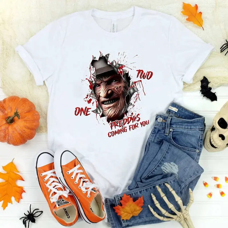 Freddys Coming Shirt, Horror Halloween Shirt, Spooky Halloween Hoodie, Sweatshirt | HypeDripTees.com