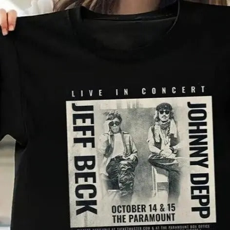Free Ship - Jeff Beck and Johnny Depp 2022 Tour Shirt Top Womenswear Hoodie, Sweatshirt | HypeDripTees.com