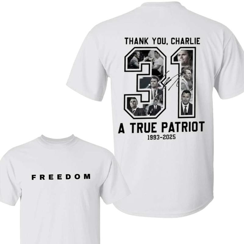 Freedom Charlie Kirk Shirt | True Patriot Graphic Tee, Rest In Peace Charlie Kirk, Thank you Charlie Tee Hoodie, Sweatshirt
