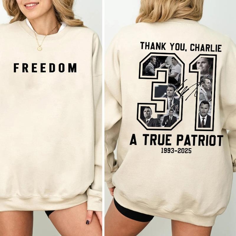 Freedom Charlie Kirk Sweatshirt, True Patriot Graphic Tee, Rip Charlie Kirk 1993