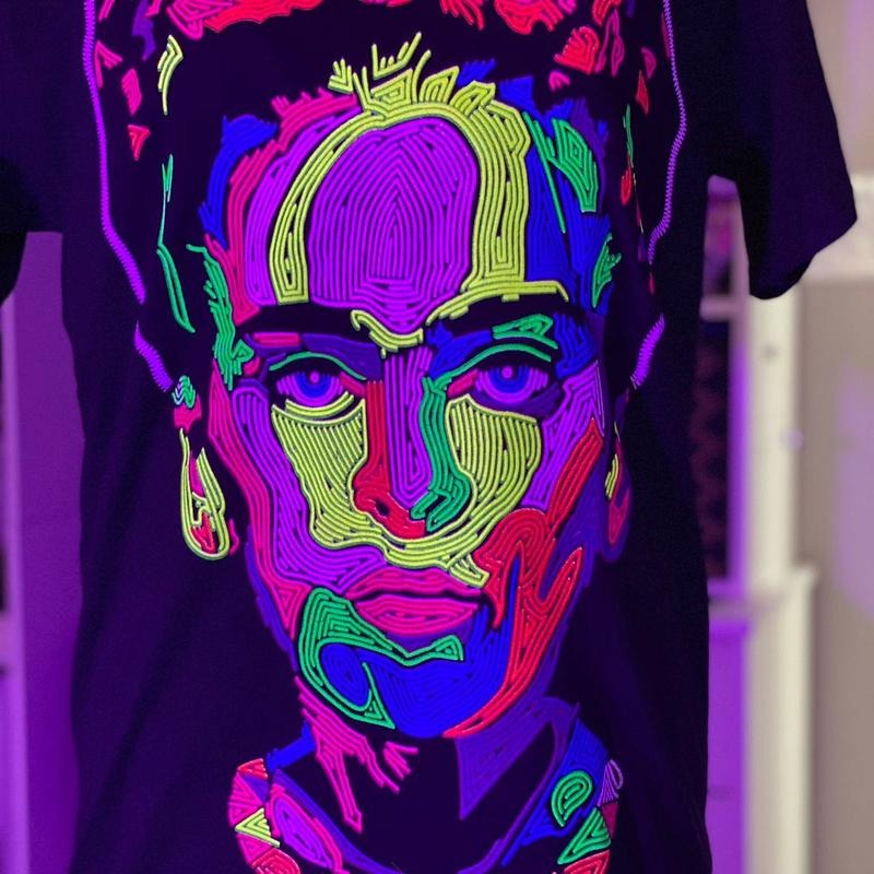 Frida abstracta T-shirt  Cotton Black Hoodie, Sweatshirt | HypeDripTees.com
