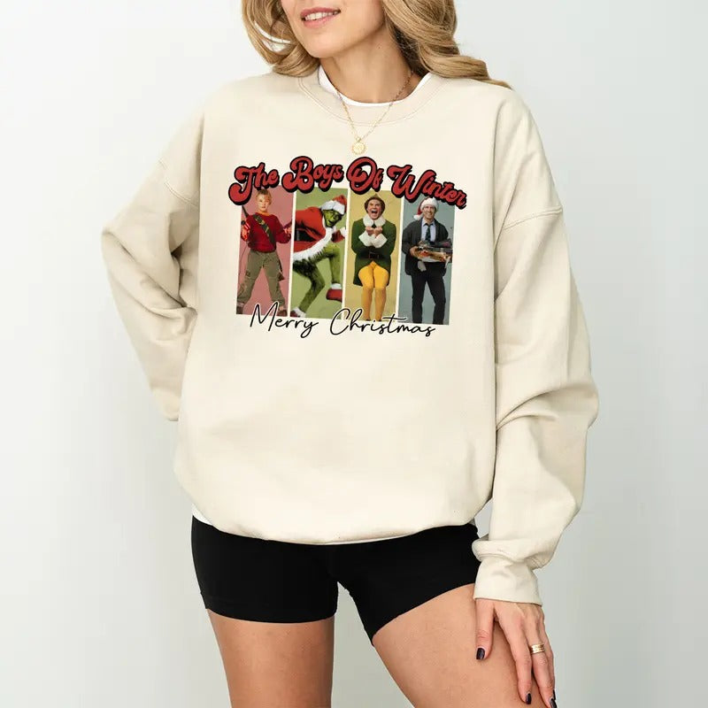 Friends Christmas Movies Crewneck Sweatshirt, Merry Christmas Sweatshirt, Funny Holiday Sweater, Christmas Friends Shirt,...