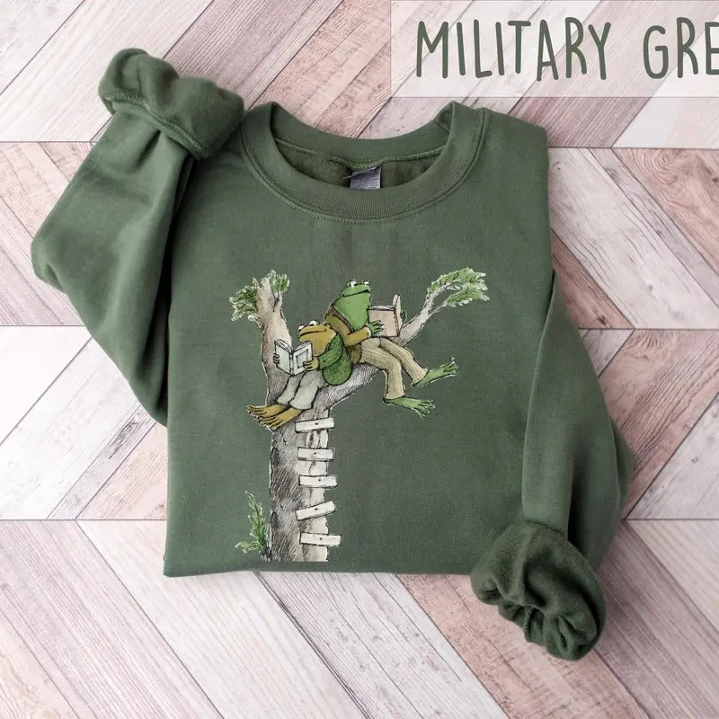 Frog and Toad Sweatshirt, Classic Book Sweater, Cottagecore Sweatshirt, Frog Sweatshirt, Book Lover Gift, Man I Love Frog...