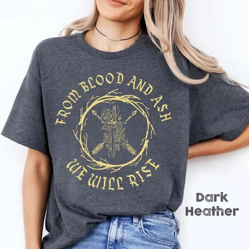From Blood and Ash We Will Rise T-Shirt, Jen.ifer L. Poppy Hawke Prince Casteel, Jen.ifer Armentrout Book, Book Quote...