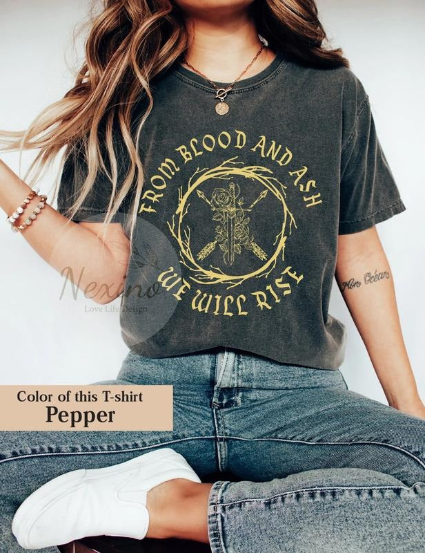 From Blood and Ash We Will Rise tshirt, Jennifer L Poppy Hawke Prince Casteel, Jennifer Armentrout Book, Book Quote...