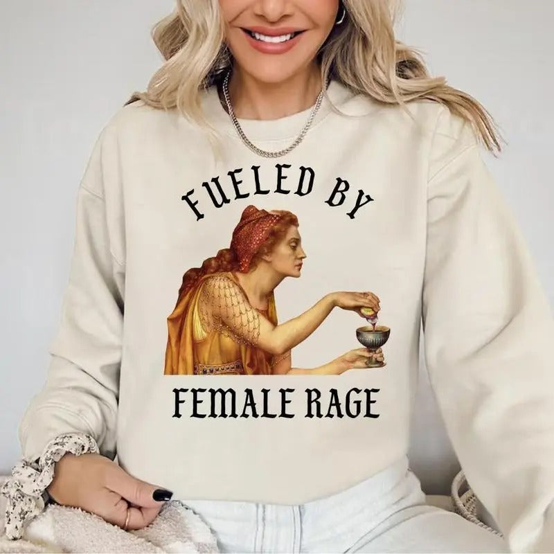Fueled By Female Rage T Shirt Sweatshirt, Aqua Tofana Shirt, Abort The Patriarchy, Burn The Patriarchy, Unisex Sweater...