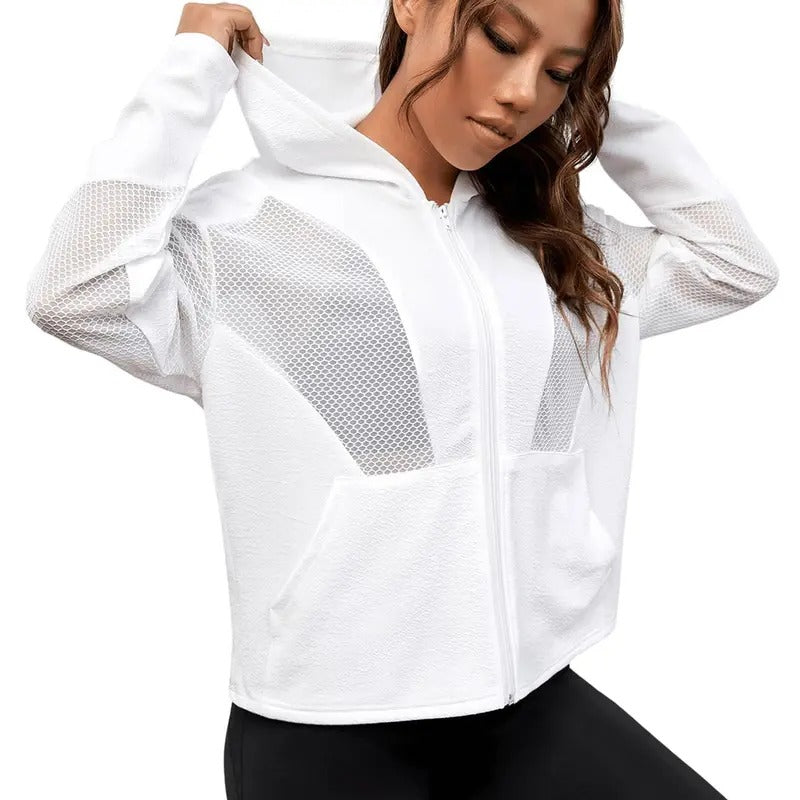 Full Zip Up Athletic Running Hoodie Jackets Mesh Lightweight Sun Shirt Sweatshirt | HypeDripTees.com