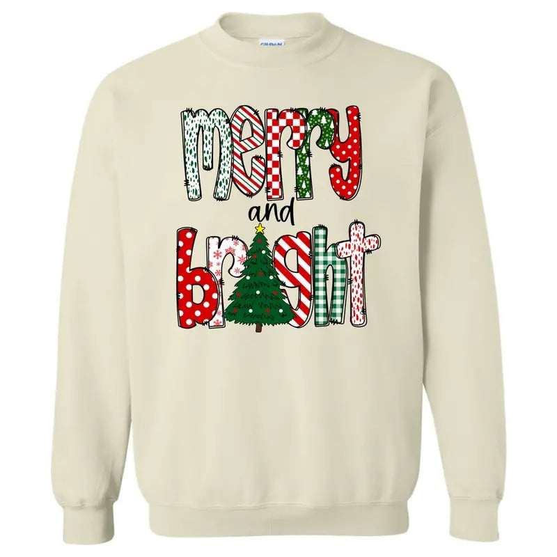 Fun Pattern Merry & Bright Sweatshirt 'NLB T-Shirts, Hoodie | HypeDripTees.com