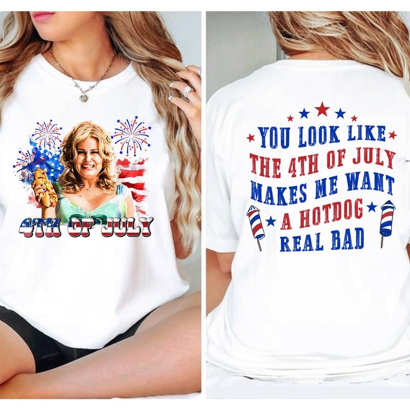 Funny 4th July Shirt, Hot Dog Lover Shirts, You Look Like The 4th Of July Makes Me Want A Hot Dog Real Bad Shirt,...