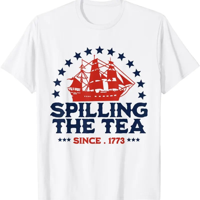 Funny 4th Of July Spilling The Tea Since 1773 Fourth of July T-Shirt Hoodie, Sweatshirt | HypeDripTees.com