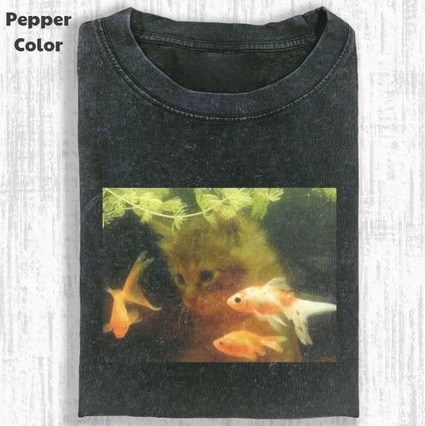 Funny Animal Vintage Graphic Tee, Wacky Cat T-Shirt, Animal Shirt, Unisex Meme Cringe Funny Shirt, Menswear Womenswear...