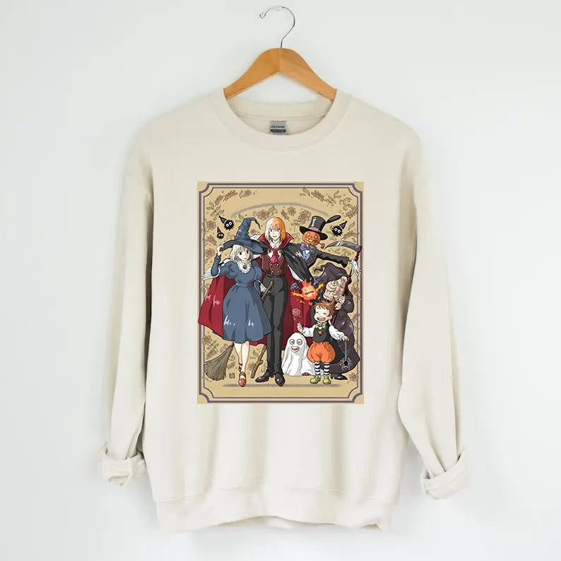 Funny Anime Halloween Sweatshirt, Howls Moving Castle, Howl And Sophie, No text T-Shirts, Hoodie | HypeDripTees.com