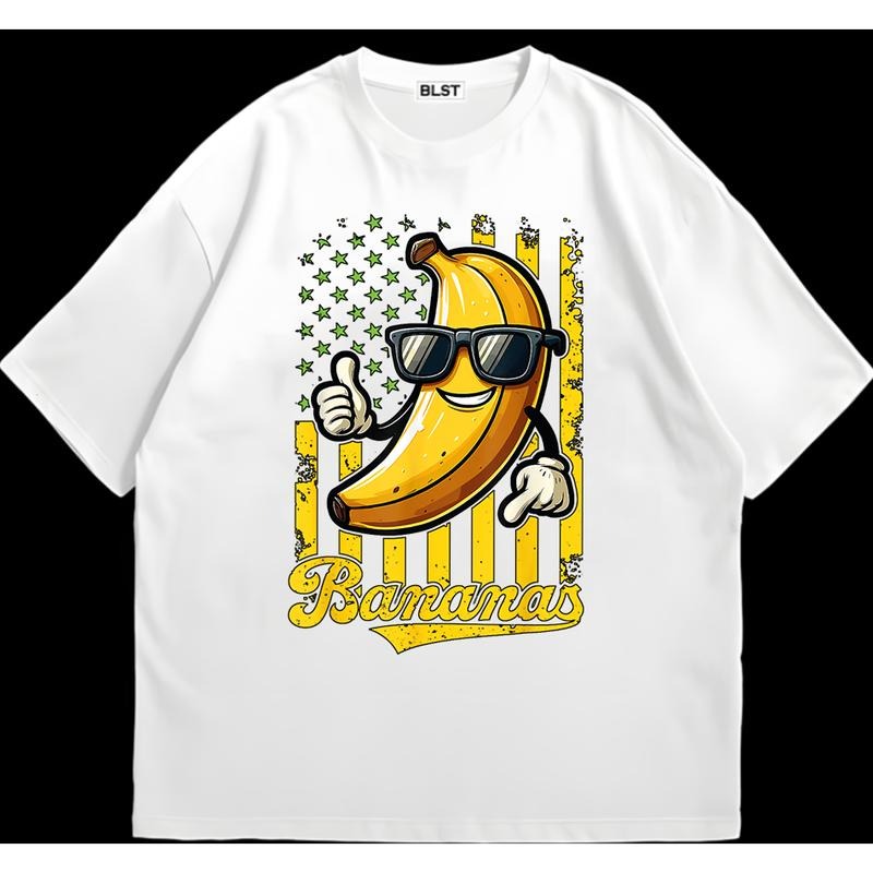 Funny Bananas Amrica T-Shirt Cool and Casual Urban Look Retro Graphic Stylish Tee for Everyday Looks Hoodie, Sweatshirt