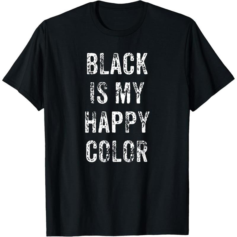 Funny Black Is My Happy Color Goth Punk Emo Gift T-Shirt made in USA Hoodie, Sweatshirt | HypeDripTees.com