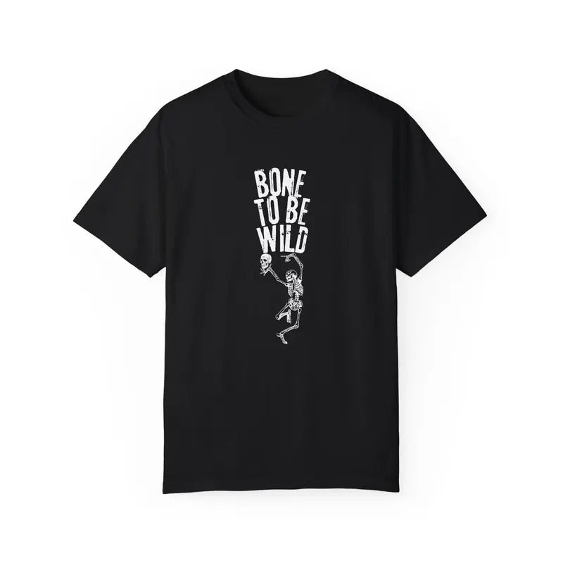Funny Born To Be Wild Skeleton Halloween Shirt Gift Oversized  Skeleton Tee Gift For Him Or Her Spooky Season Tee...