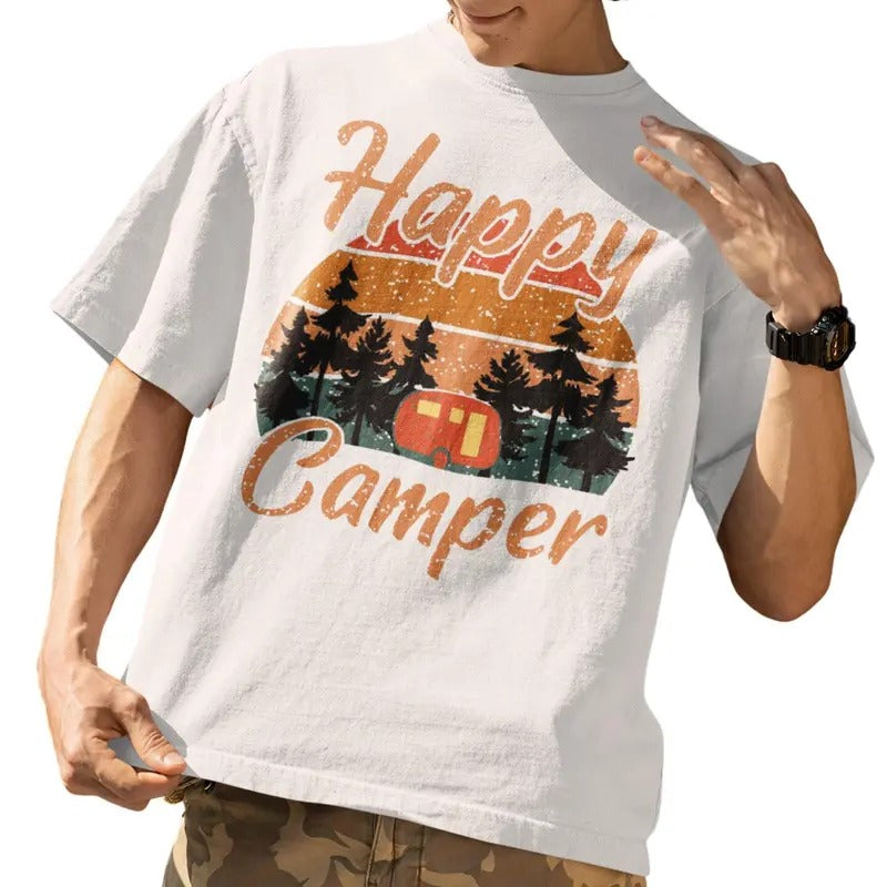 Funny Camping Hiking Lover Present Happy Camper Gift T-Shirt Hoodie, Sweatshirt | HypeDripTees.com