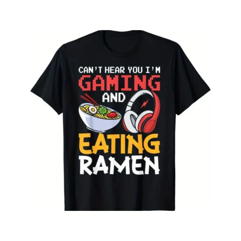 Funny Can't Hear You I'm Gaming And Eating Ramen Gamer Gift Unisex T-Shirt Made in USA Hoodie, Sweatshirt | HypeDripTees.com