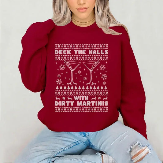Funny Christmas Shirt, Ugly Sweater, Martini Holiday, Funny Cocktail, Ugly Christmas Sweater, Tini Time, Martini