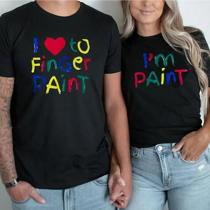 Funny Couples Matching Shirts Valentine Couples Shirts I Love To Finger Paint I'm Paint Shirts Rude Couples Shirts Love...