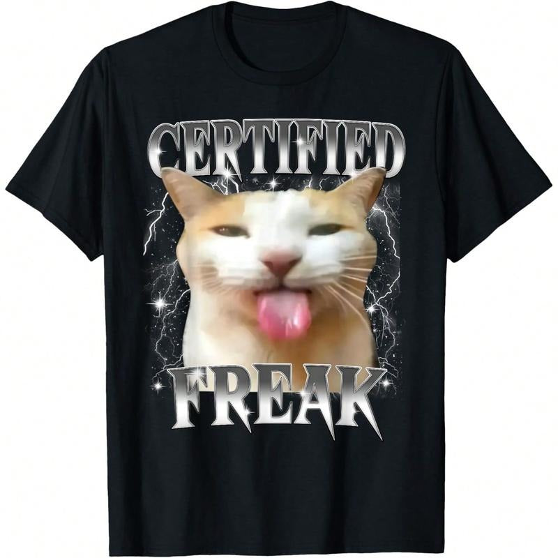 Funny Cursed Silly Cat Meme T-Shirt, Certified Freak Eat Cement Cat T-Shirt Unisex style 02 Hoodie, Sweatshirt