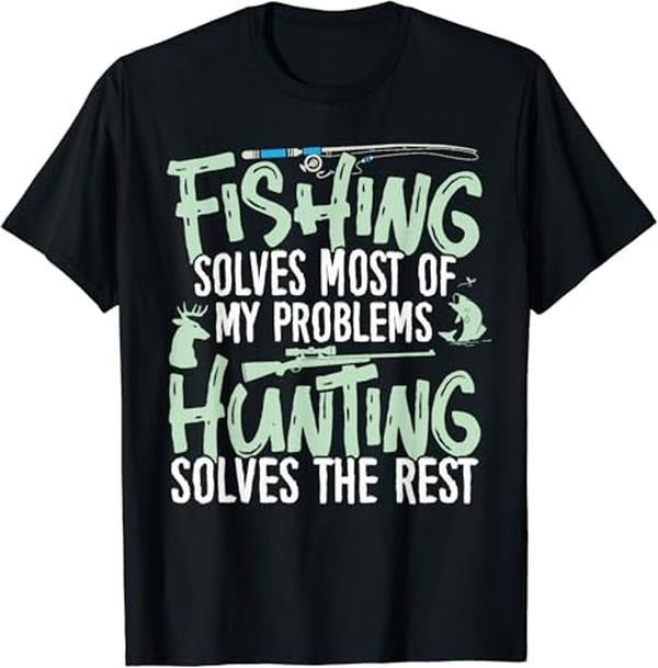 Funny Fishing Shirts, Fishing Solves My Problems T-Shirt Cotton Fashion Casual Classic Hoodie, Sweatshirt | HypeDripTees.com