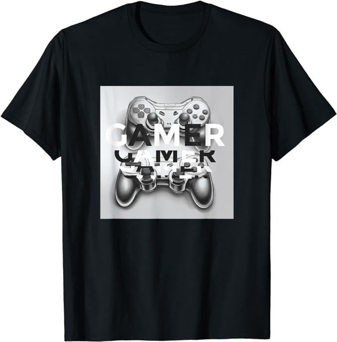 Funny Gamer Shirts, Special Gifts For Gamers, Gamer Controllers, Hand Drawn Gaming Controllers T-Shirt Menswear Casual...