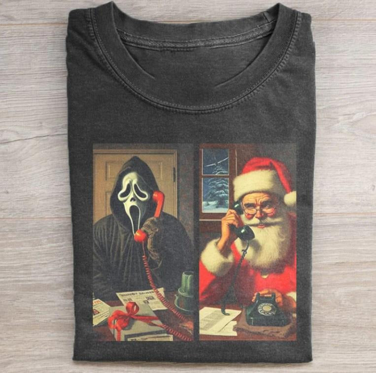 Funny Ghost SantaChristmas T-shirt, Graphic T-shirt, Y2K 90s Graphic Shirt, gift for her, him, Womenswear Top, Christmas...