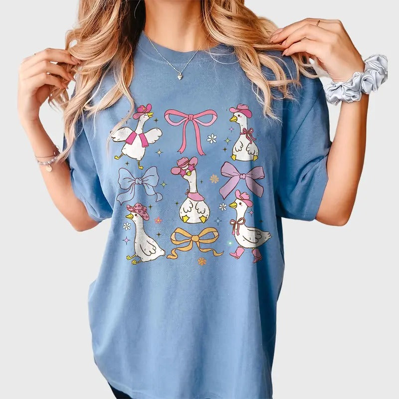 Funny Goose Shirt, Coquette Cowgirl Sweatshirt, Cute Cowgirl Goose Tee, Cowgirl Shirt for Mom, Western Coquette...