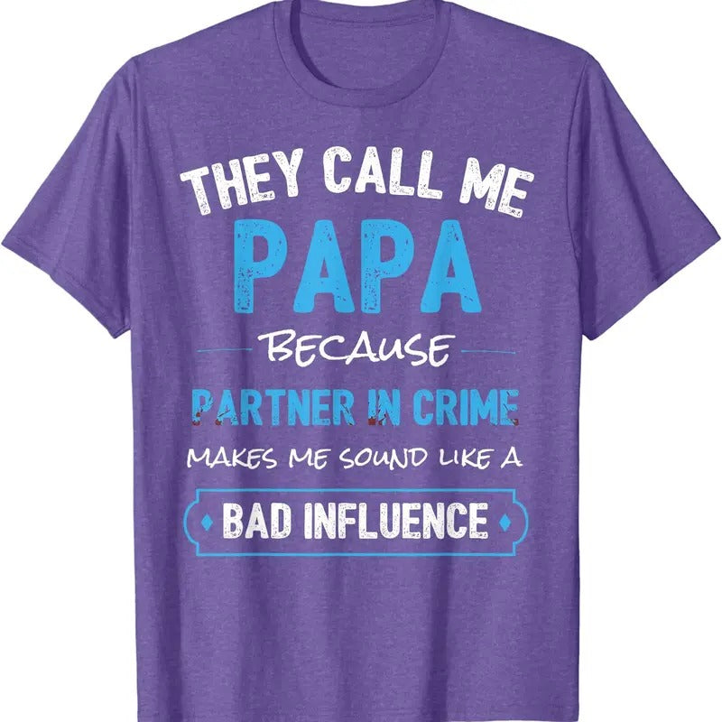 Funny Grandpa Shirts, Papa Partner In Crime Dad T-Shirt Hoodie, Sweatshirt | HypeDripTees.com